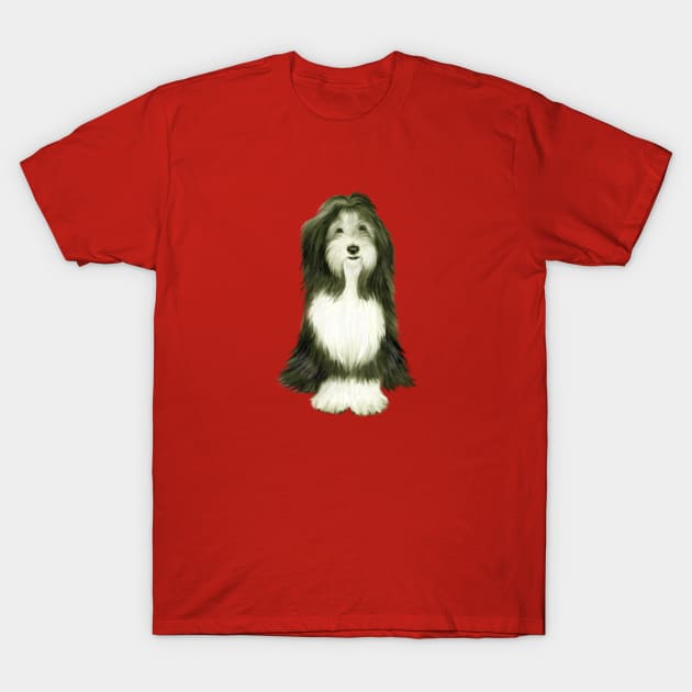 Bearded Collie (slate grey and white) - Just the Dog T-Shirt by Dogs Galore and More